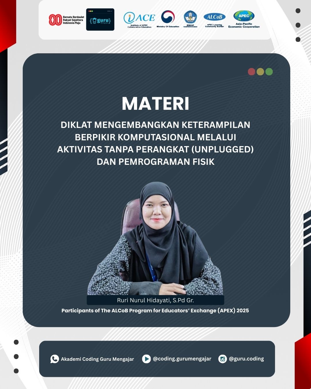 Materi Diklat Mengembangkan Keterampilan Berpikir Komputasional melalui Aktivitas Tanpa Perangkat (Unplugged) dan Pemrograman Fisik